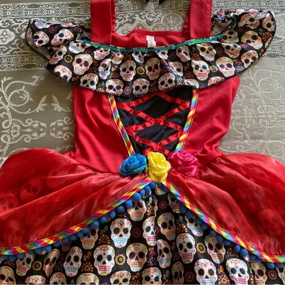 DAY OF THE DEAD DRESS SIZE MEDIUM 🌟EUC🌟 - Picture 4 of 12
